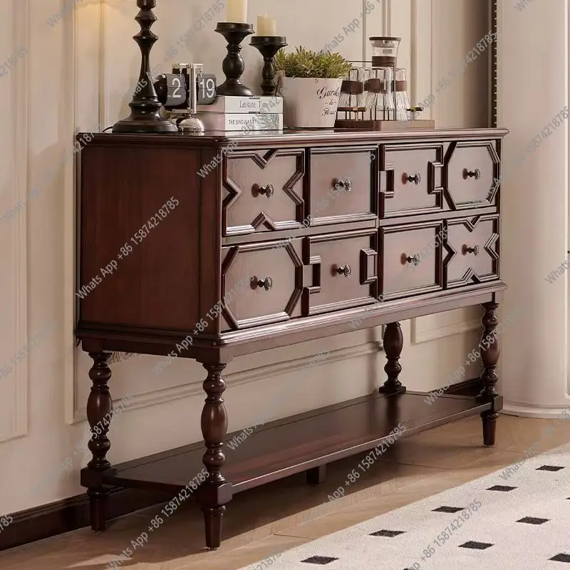 

French vintage solid wood chest of drawers vintage bedroom chest of drawers American living room decoration cabinet entrance sto