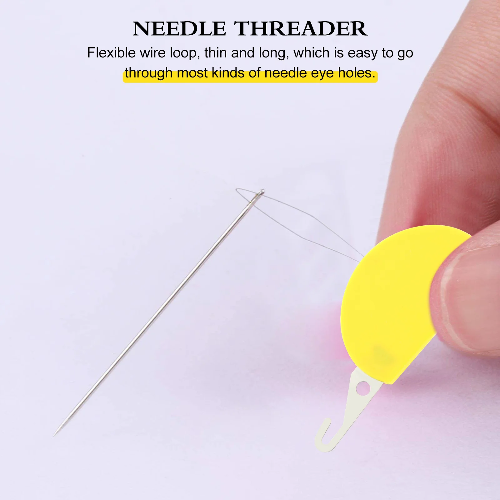 

2Pcs Needle Threader Wire Loop Portable Hand Machine Sewing Tool Small Size for Quilting Embroidery Cross Stitch Knitting