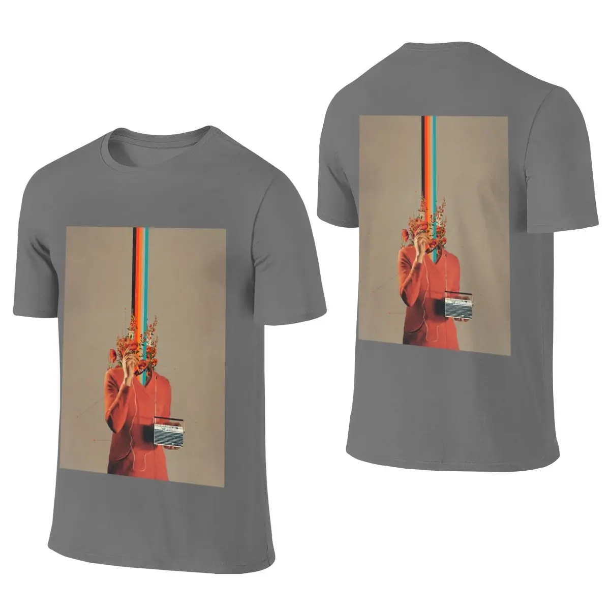Musicolor Literary Reversible T-shirt Street Trendy Cool Easy To Clean Basic Tee