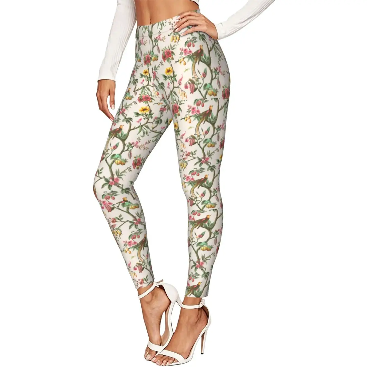 Stamperia Amazonia Floral Women Stretchy Leggings High Elastic Comfortable Fitness Yoga Pants