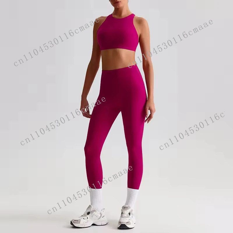 

Women Fitness Yoga Wear Quick-Dry Breathable Sports Bra and Legging Set High Neck Comfort Yoga Pants Set