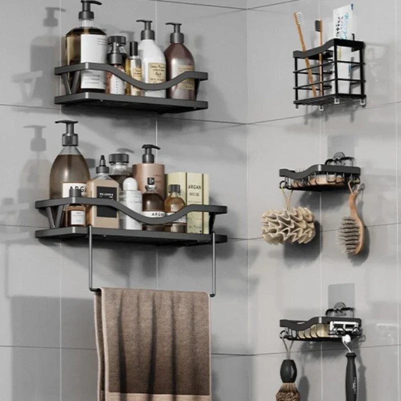 Multi-functional Bathroom Toilet Shelf No Punching Toilet Wall Storage Rack Shower Room Wall Shelf