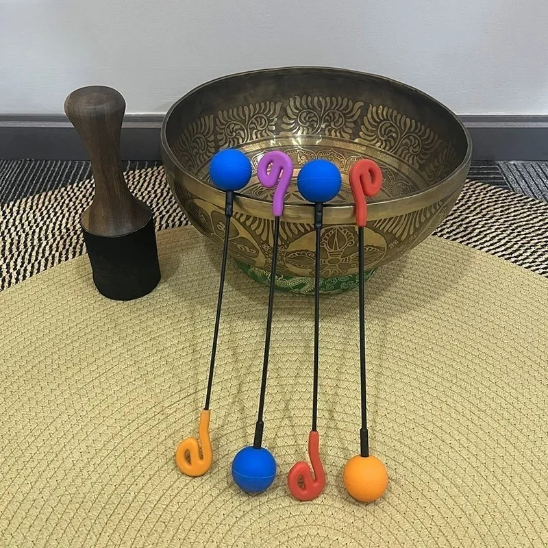 Double Head Whale Shape Gong Hammer Rubber E-Type Gong Mallet Yoga Meditation Sound Healing Hammers Percussion Instruments