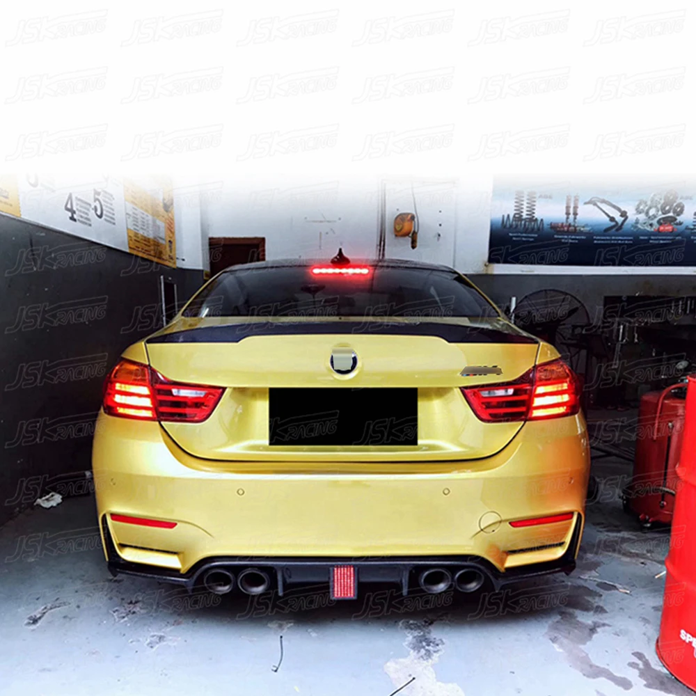 Real Carbon Fiber Rear Diffuser With Light For Bmw F80 M3 2014-2018