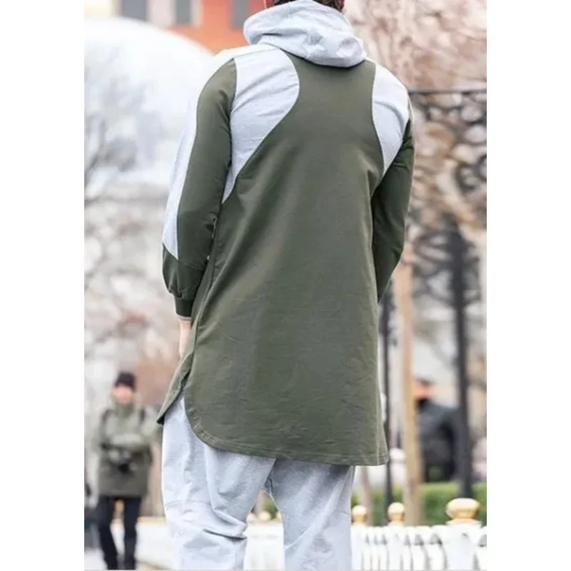 Bear's Den con capucha hombres musulmán Jubba Thobe Patchwork ropa islámica manga larga Dubai Kaftan masculino Arabia Saudita camisa P nuevo 2025