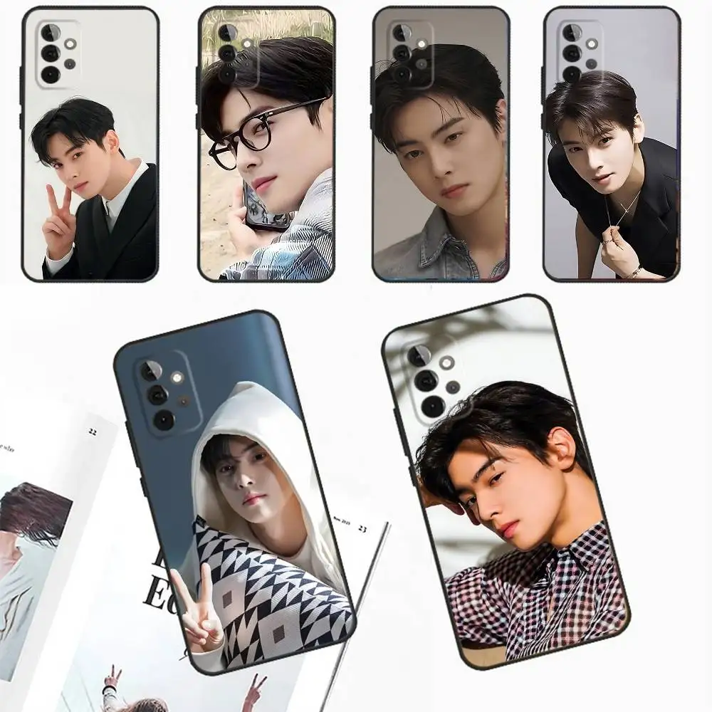 

Singer Cha E-EunWoo Phone Case For Samsung Galaxy A73,31,32,72,41,53,52,71,22,5G,Note,J7,8,9 Soft Black Cover