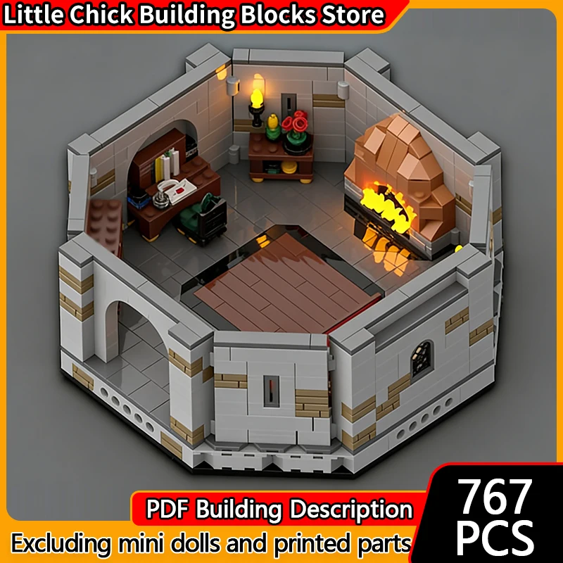 

Medieval Castle Model MOC Building Bricks Apartment With Secret Passageway Modular Technology Children Gifts Assemble Toys Suit