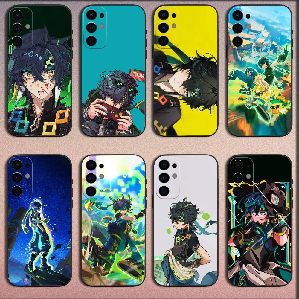 

G-Genshin Impact Kinich Phone Case For Samsung S25,S24,S21,S22,S23,S30,Ultra,S20,Plus,Fe,Lite,Note,10,9,5G Black Soft Cover