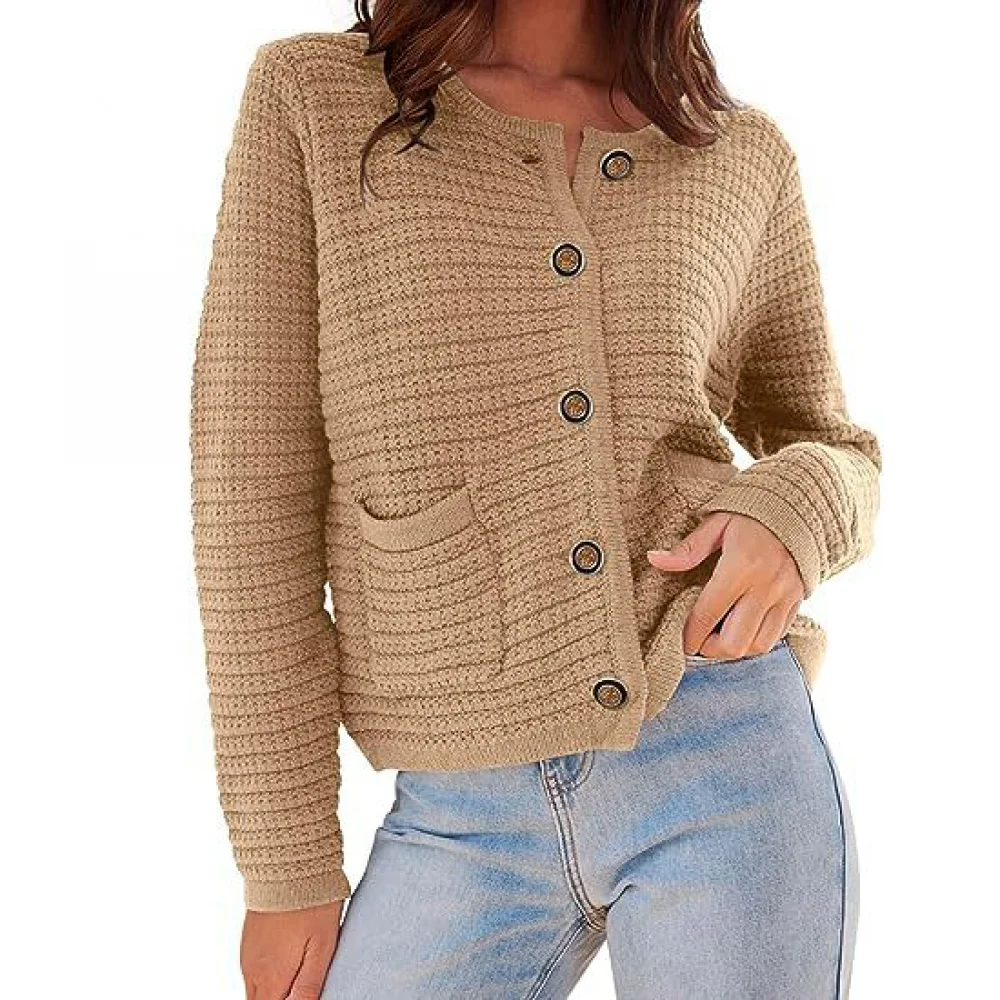Women's Knit Cardigan Sweaters Casual Long Sleeve Open Front Button Down Trendy Jackets Outerwear for Christmas Gift