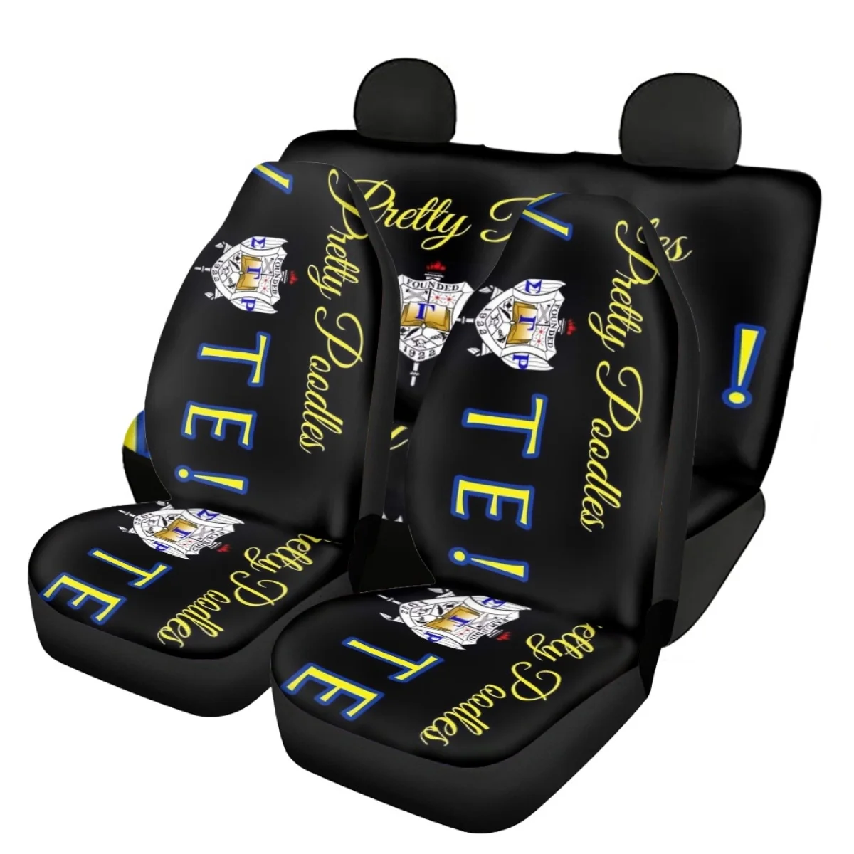 Car Seat Covers Sigma Gamma Rho 3D Print Set of 4 Non-skid Auto Front and Back Vehicle Seat Cushion Design Easy to Install