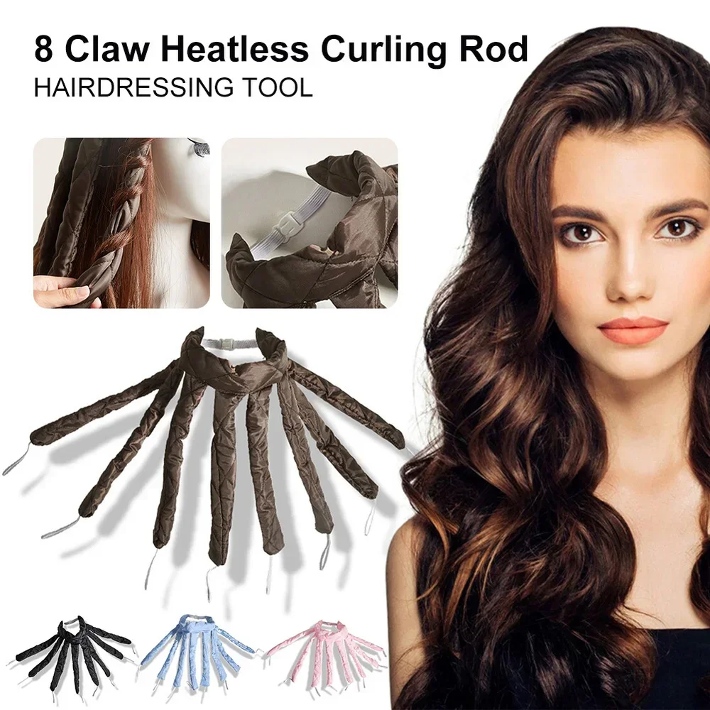 Heatless Hair Curler Velcro Strap Octopus Curler Rollers Soft Curling Rod Headband Lazy Sleeping Foam Curls Wave Styling Tools