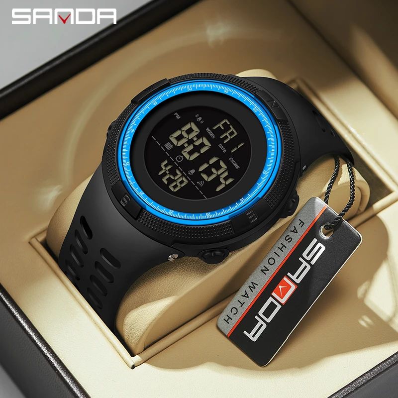 

Factory New Arrival Sanda 2003 For Fashion Men Digital Movement Alarm Mode Outdoor Sports Watertight Countdown Stop Wrist Watch