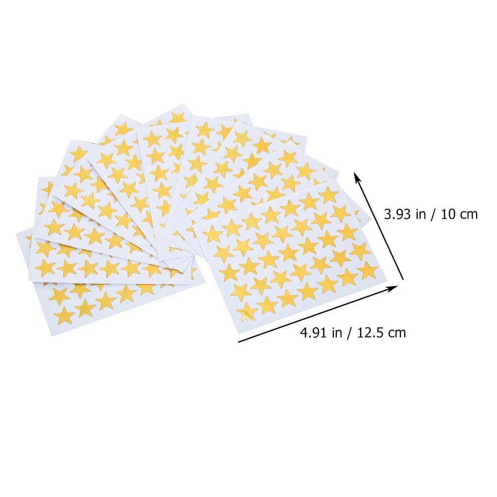 

1 Set Reward Stickers Golden Star Shape Pvc Removable Decorative Exquisite Five-Pointed Stickers For Classroom Party Art