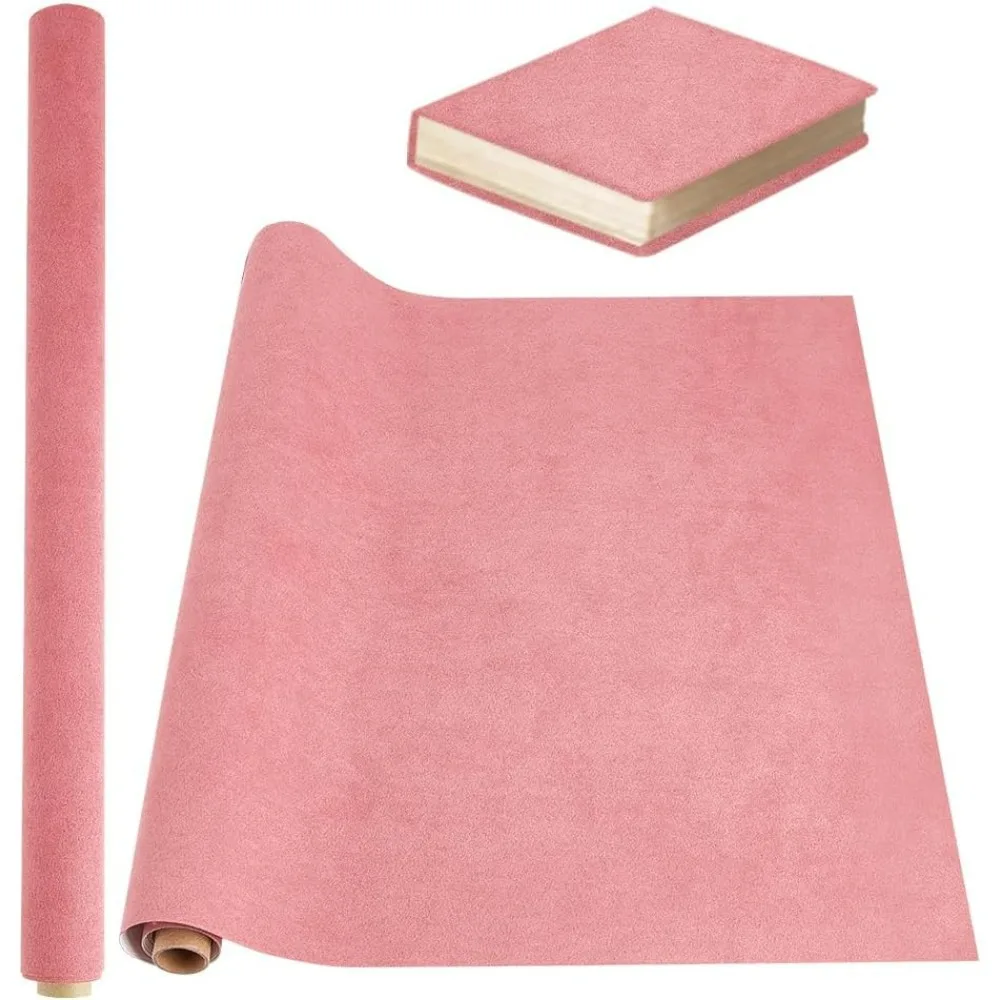 

Ткань для переплета книг 39,4x16,9 дюймов, розовая обложка для книг, имитация кожи, поверхность с бумажной подложкой, ткань для книг, набор для самостоятельного изготовления книг
