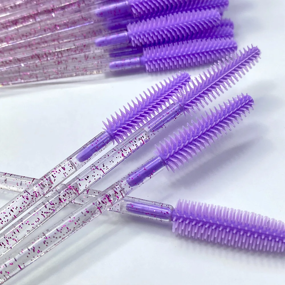100 stücke Einweg Wimpern Pinsel Silikon Gel Mascara Wands Applikator Spooler Wimpern Verlängerung Kosmetik Pinsel Make-Up-Tool – Detail 4