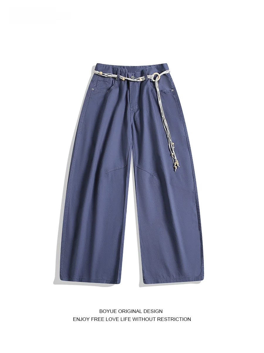 

Boyue Men's Wide Leg Jeans High Waist Long Straight Casual Summer Faionable Vintage Waed Bent Knife Floor Length