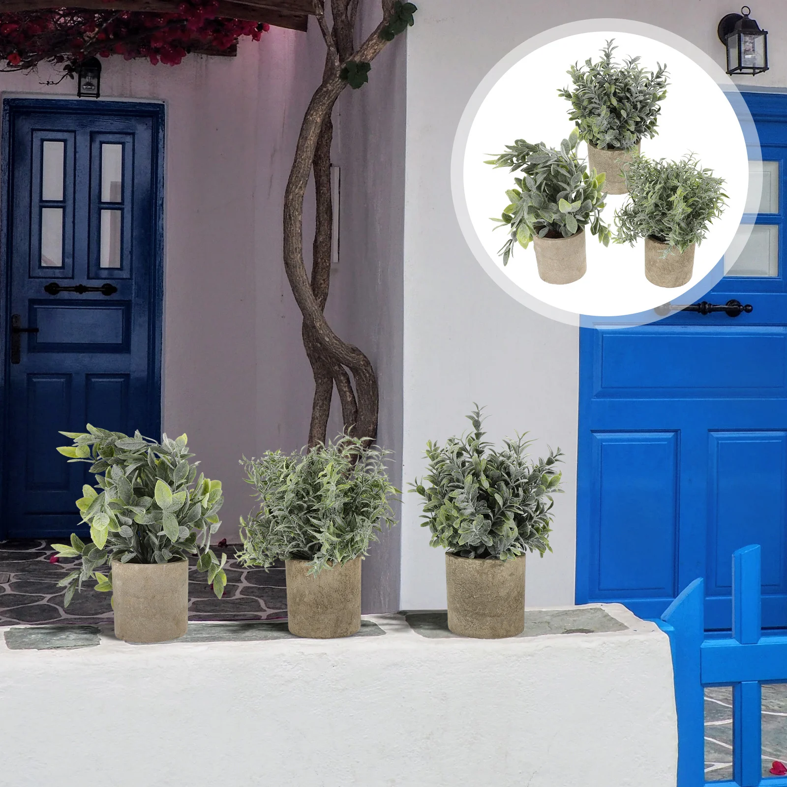 

3Pcs Simulation Green Plant Bonsai Small Potted Plants Desktop Decoration Home Office Garden Artificial Bonsai Decor