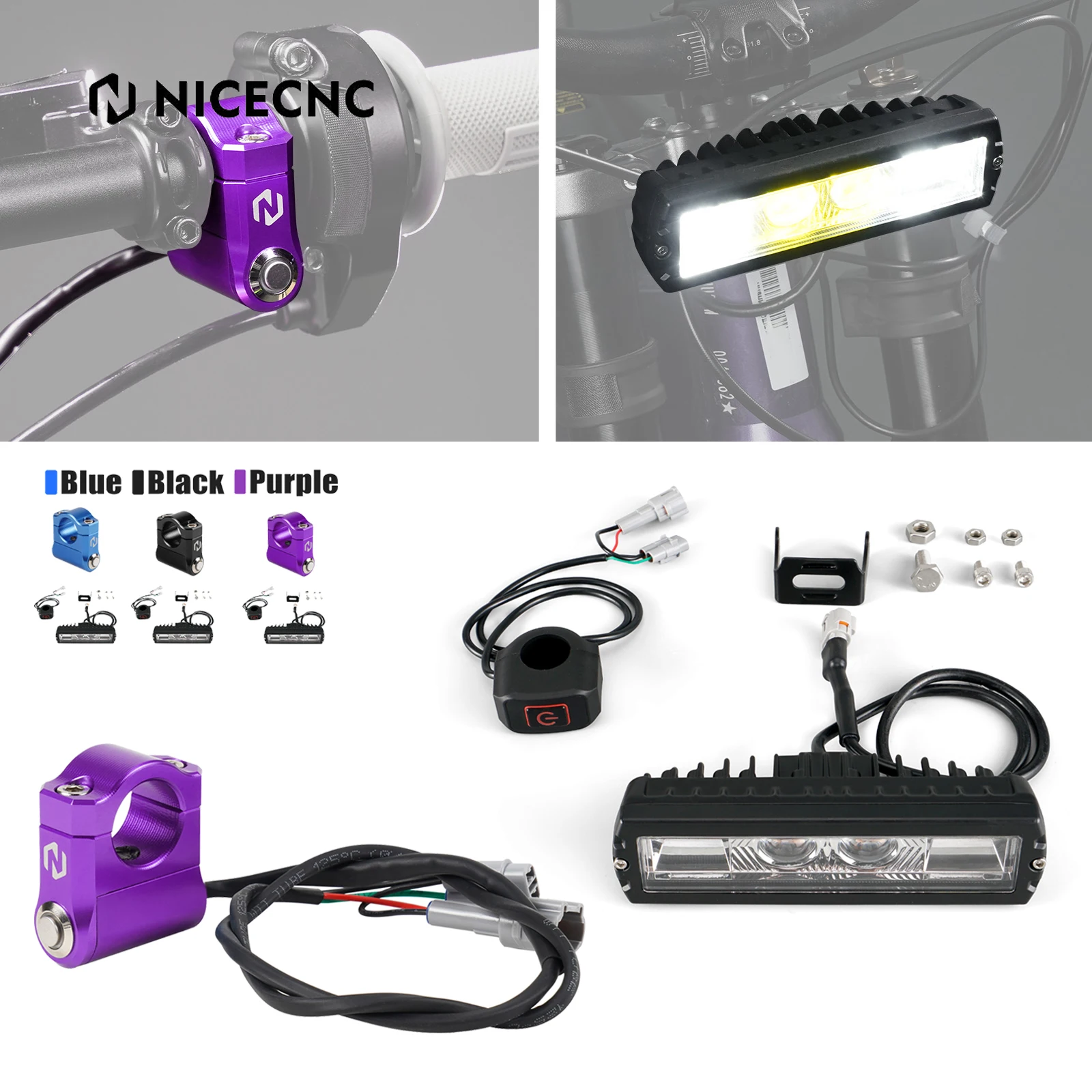 

NICECNC For Surron Light Bee X S Motocross Plug Play Headlight & Head Light Switch For Segway X160 X260 Electric Dirt Bike