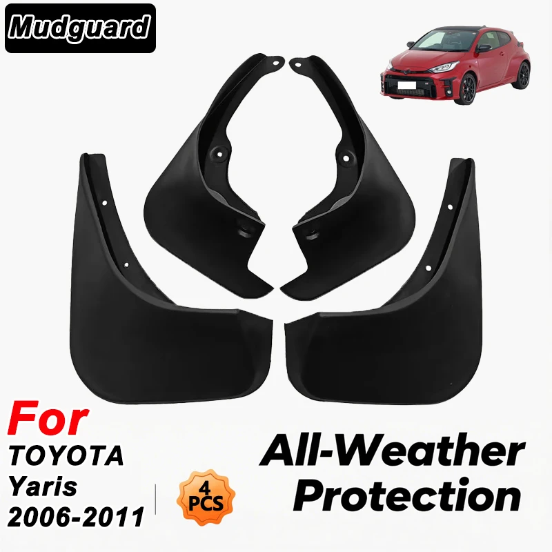 

For TOYOTA Yaris 2006-2011 Automotive Tire Mudguard Waterproof Prevent Mud Splashing Car Mud Flaps Fender Trim 4pcs Accessories