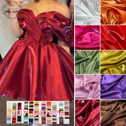 Luxury Glossy Liquid Satin Fabric Reflective Galaxy Shiny Bridal Satin Fabric for Fashion Dress Suit Design Material