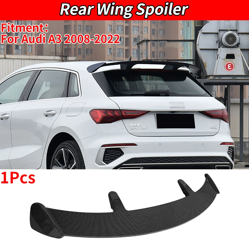 

For Audi A3 2008-2022 New Adjustable Carbon Fiber Accessories Auto Styling Material Rear Trunk Spoiler Car Rear Boot Lip Wing