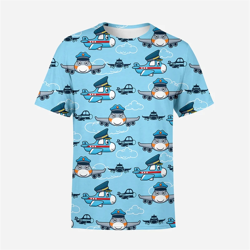 Homens mulheres casaul engraçado camiseta 3d impresso avião de aviação t camisa streetwear harajuku moda manga curta camisetas camisa topos crianças