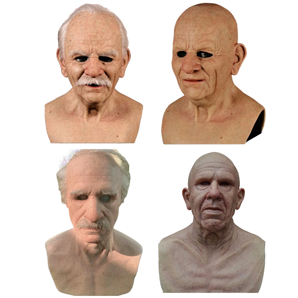 Máscara De Anciano Calvo De Silicona Realista – Máscara De Terror Y Halloween Para Cosplay, Fiestas Y Actuaciones