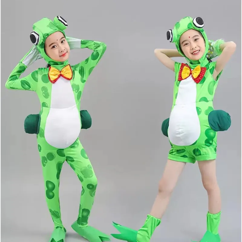Children's small frog performance costume, animal costume, happy little jumping frog dance costume, frog performance costume