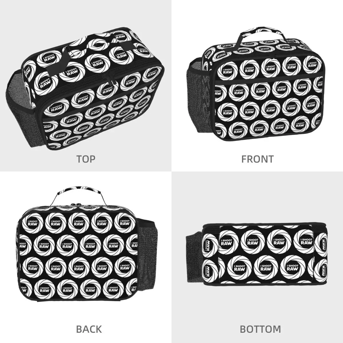 I Shoot Raw Insulated Lunch Bag for Women Children Portable Food Boxes Thermal Lunch Box Tote