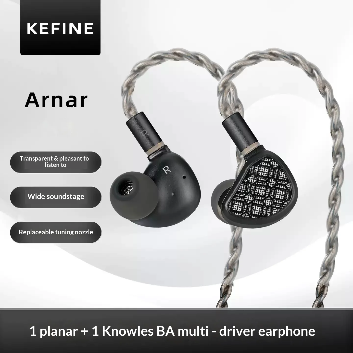KEFINE Arnar 14.5mm Planar Knowles BA Hybrid In-Ear Earphones Detachable Cable HiFi IEM For Gifts