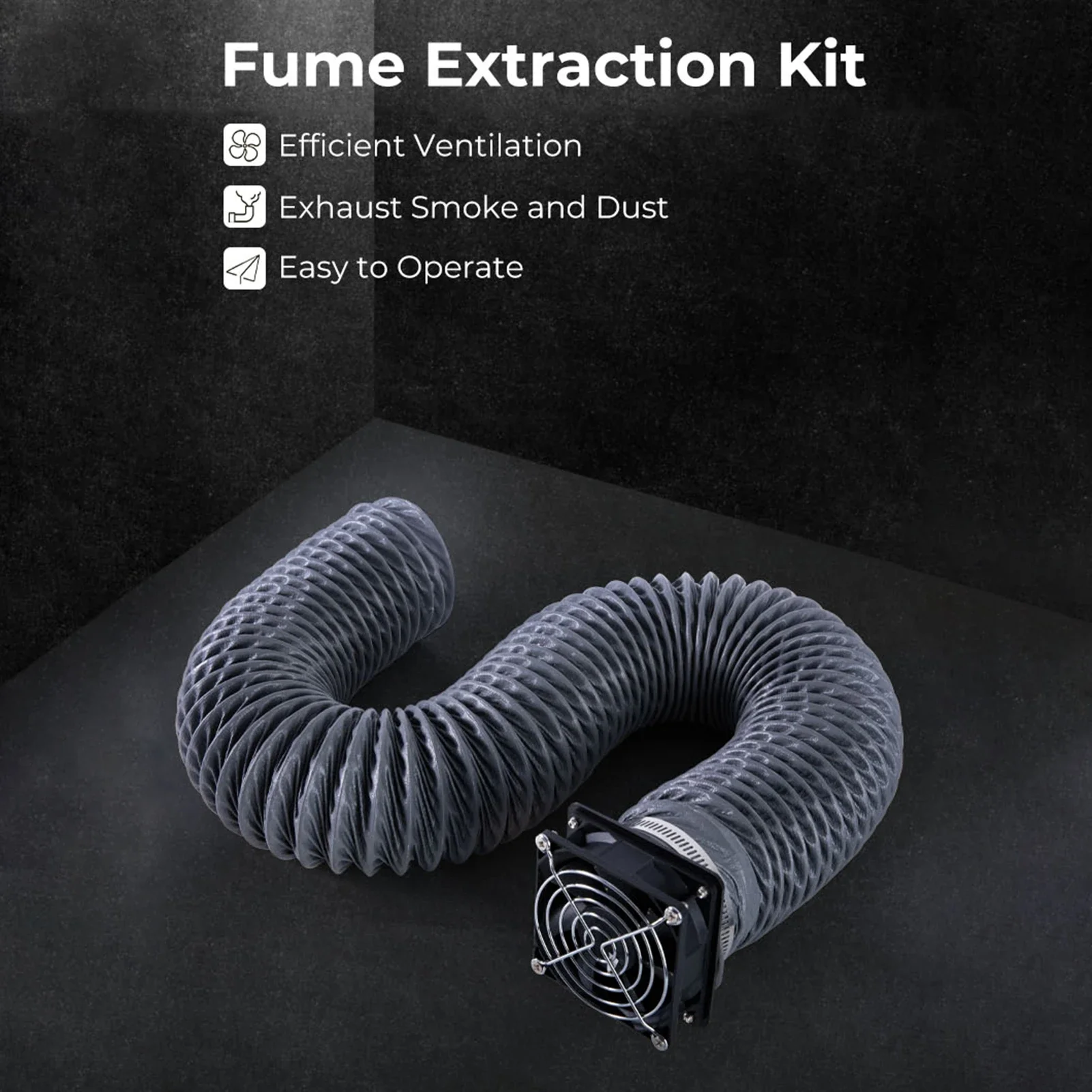 Fume Extraction Kit with 4000 RPM High-Efficiency Ventilation Fan And 2000mm Exhaust Hose Length for Engraver Enclosure