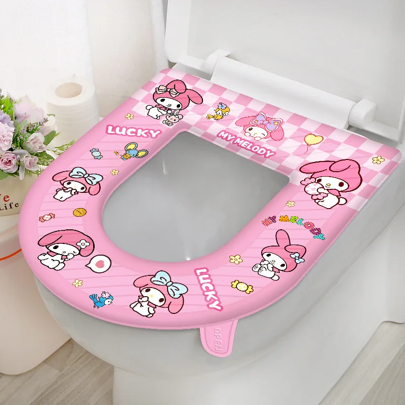 

Cinnamoroll Waterproof Toilet Seat Cover with Cute Kuromi Pochacco for High-end Bathroom Decoration