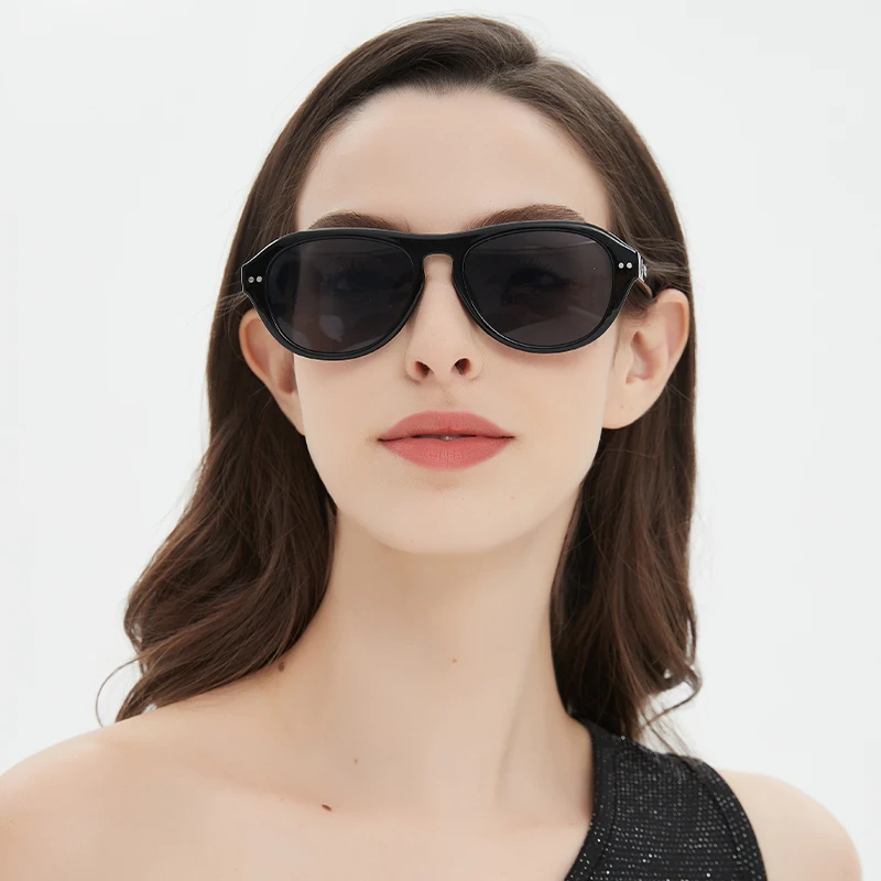 2025 Neue Retro-Sonnenbrille für Damen, hochwertige Sonnenbrille mit großem Rahmen, Pilot-Kröte-Spiegel, trendig, MN5534