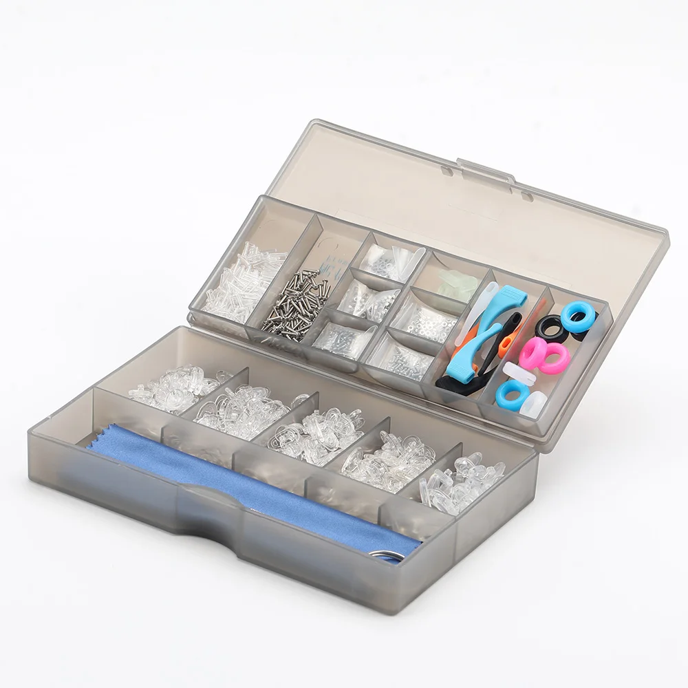 3T New repair kit glasses set screws nose pads screwdriver two-layer frame parts set for glasses