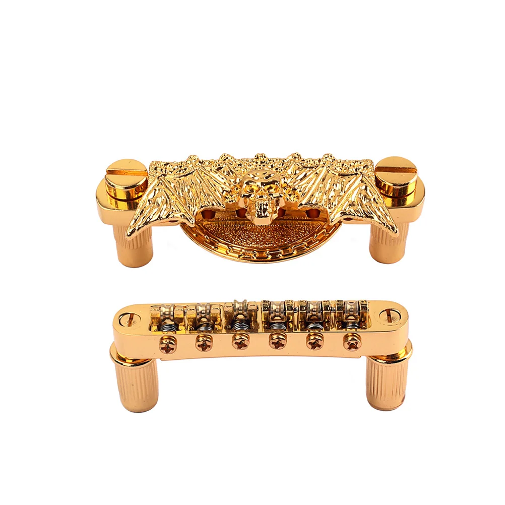 

Guitar Bridge Parts Set Gold Tone Machined Metal Saddle for Style Guitar Enhanced Sound Reflective Surface Lightweight Design