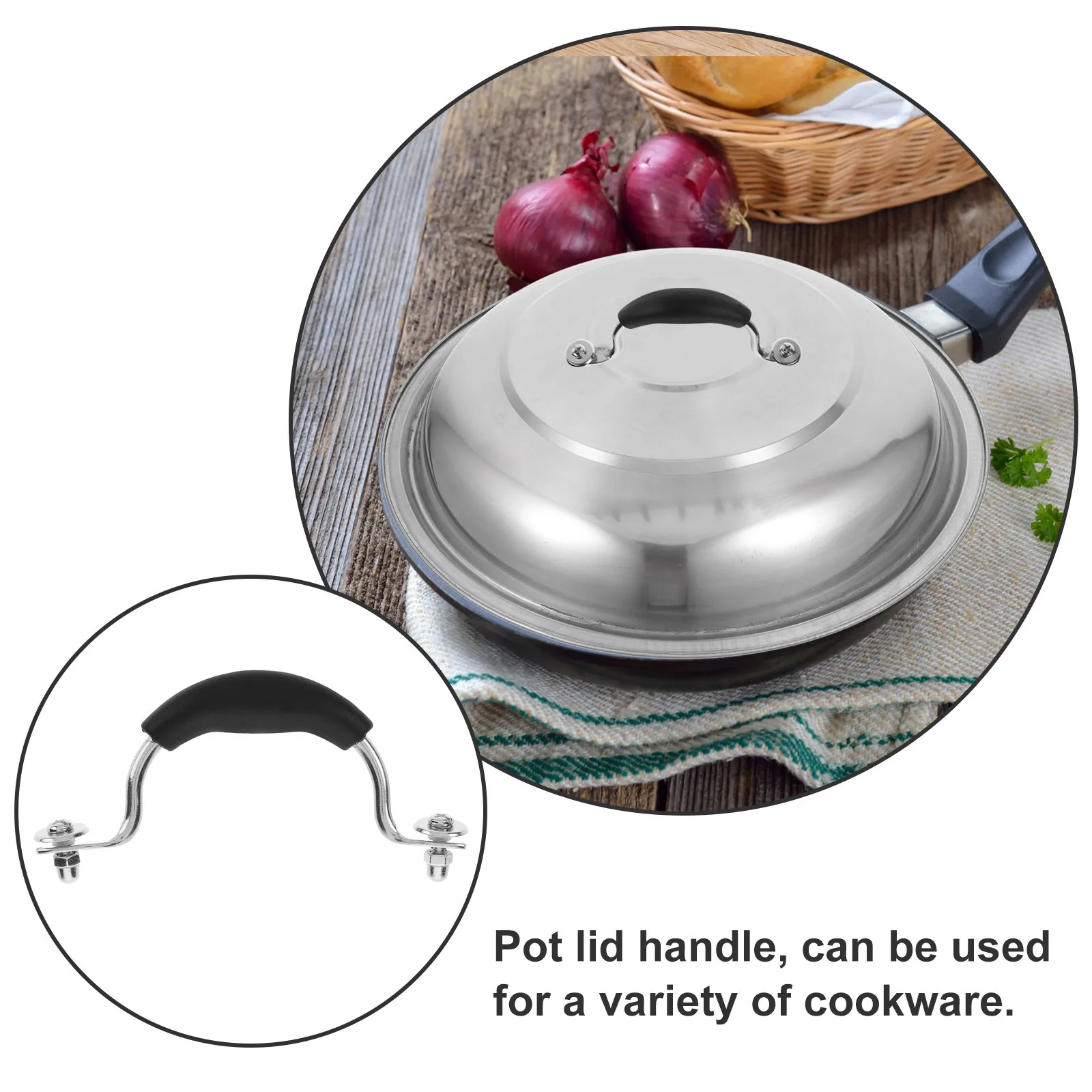 

3Pcs Antiscald Pot Lid Handle Heatresistant Dualhole Design Universal Fit High Heat Resistance Modern Easy Clean