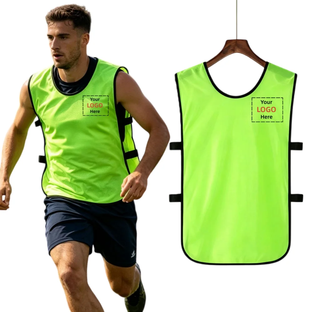 Custom Men Vests Scrimmage Sport Vest Adjustable Side Straps Soccer Training Bibs Breathable Sleeveless Team Practice Jersey