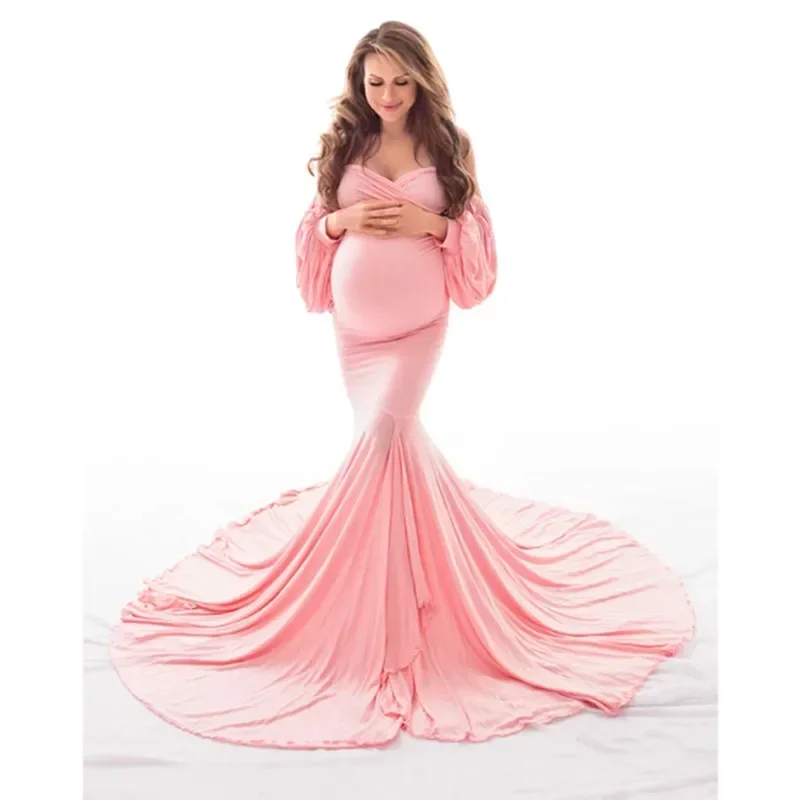 Maternity Dress for Photography Pregnant Sexy Off Shoulder Women Long Maxi Baby Shower Dress Photography Pregnancy Clothes