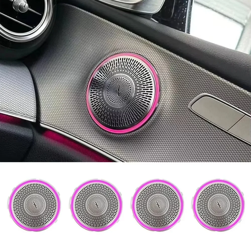 

4-Piece Luxurious Midrange Speaker Cover Ambient Light For Mercedes Benz C/E/GLC-class W205 W213 X253