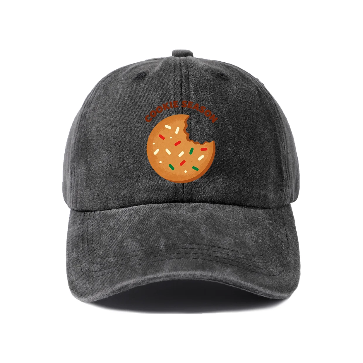 Chocolate Chip Cookie Baseball Cap, Vintage Washed Adjustable Unisex Dad Hat, Outdoor Gift
