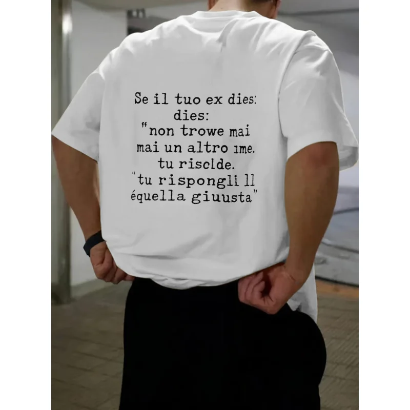 

Мужская белая футболка с принтом итальянской цитатой. Если ваш бы говорит никогда не найти любой лось, вы ничего неправить это правильно, высокое качество.