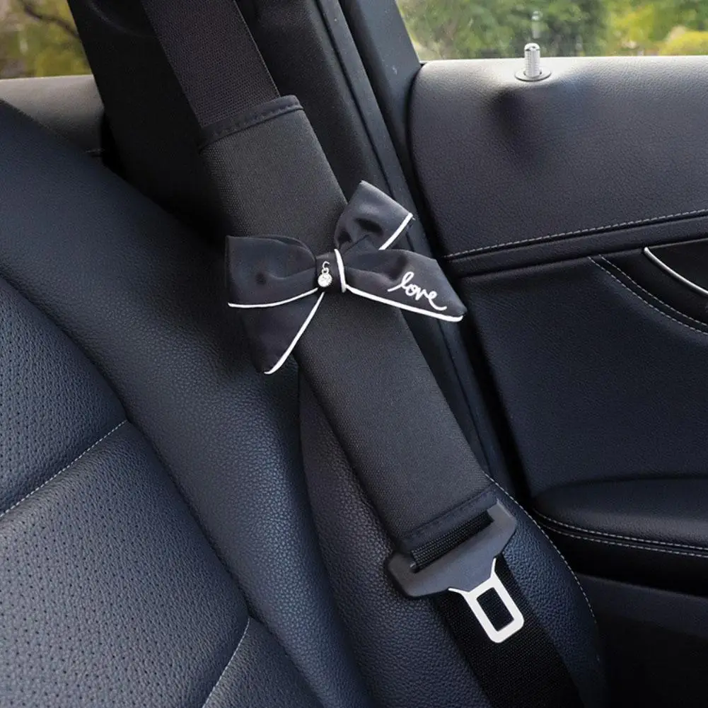 Bowknot copertura universale per cintura di sicurezza per Auto perla fiore seta ghiaccio Auto spalla Pad Styling cinture di sicurezza accessorio protettivo per Auto