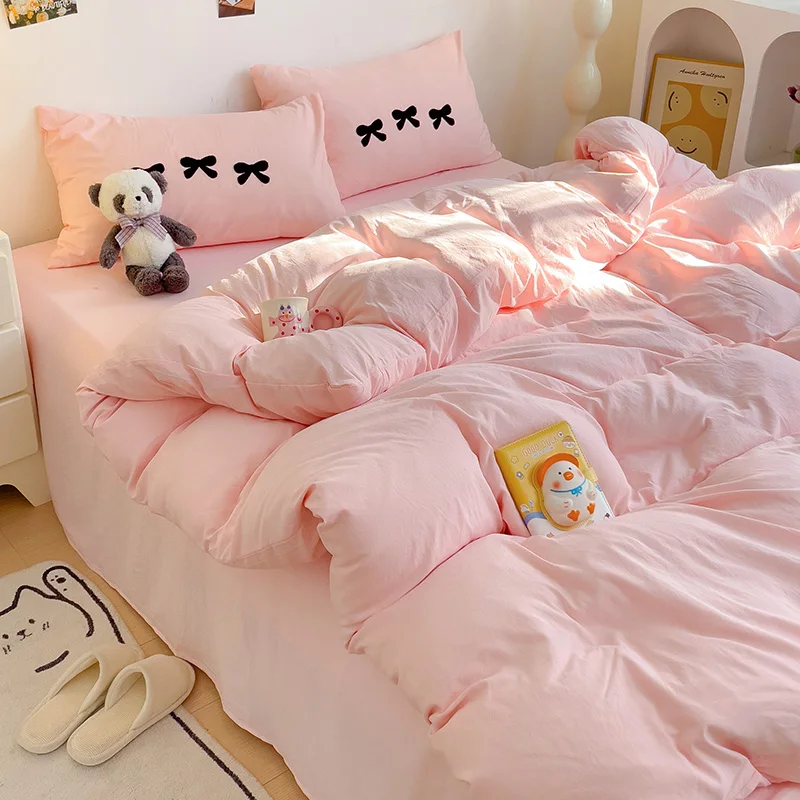 

Washing Cotton Beddings Sets for Full Queen Bed Sheets Sets 3 Piece Set King Size Bedding Set Purple 2025 New Dreamy Cartoon