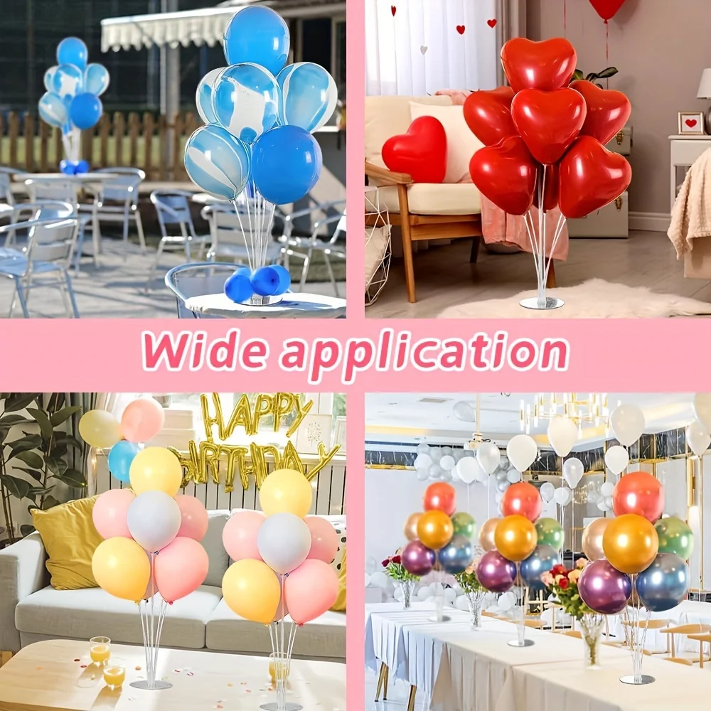 

2pc Balloon Stand Column Base Transparent Solid Support Birthday Party Wedding Decoration Floor Balloon Table Floating Stand Set