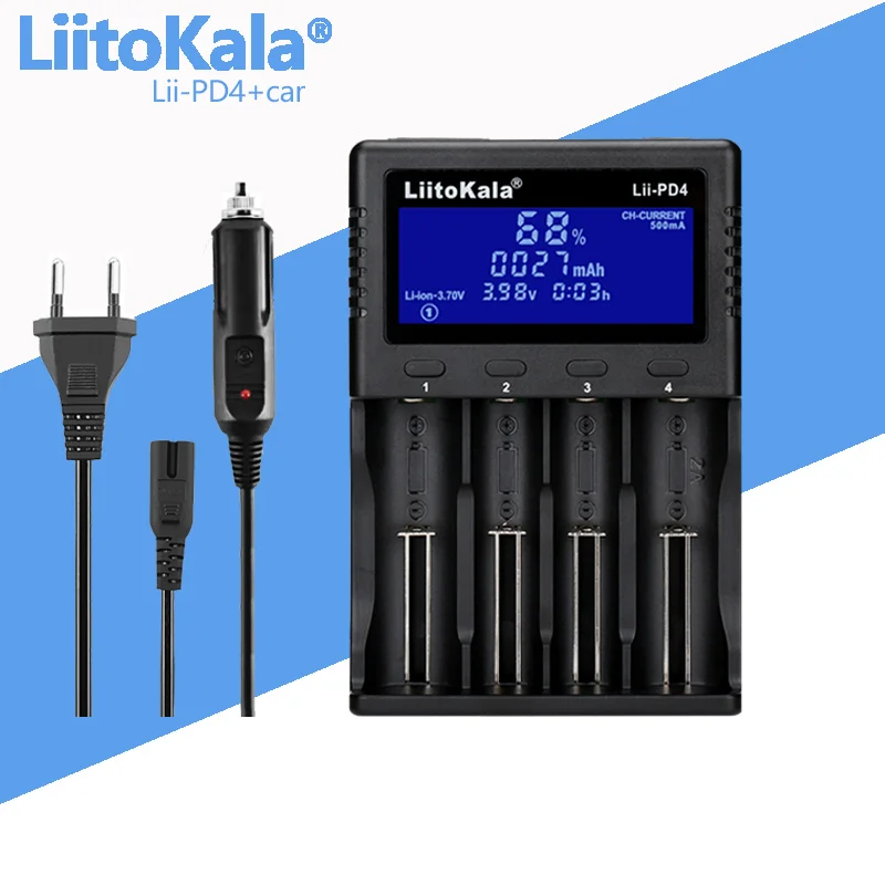 LiitoKala – chargeur de batterie LCD avec écran, Lii-500 Lii-600 Lii-S8 Lii-PD4 Lii-PD2 3.7 1.2 18650 V/26650 V 16340/14500/18500//