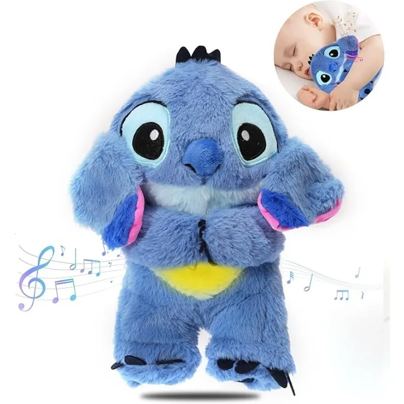 Disney Stitch Bedtime Plush Toy Breathing Stitch with Flapping Ear Sensory Music Lights & Rhythmic Motion Improve Sleep Kid Gift