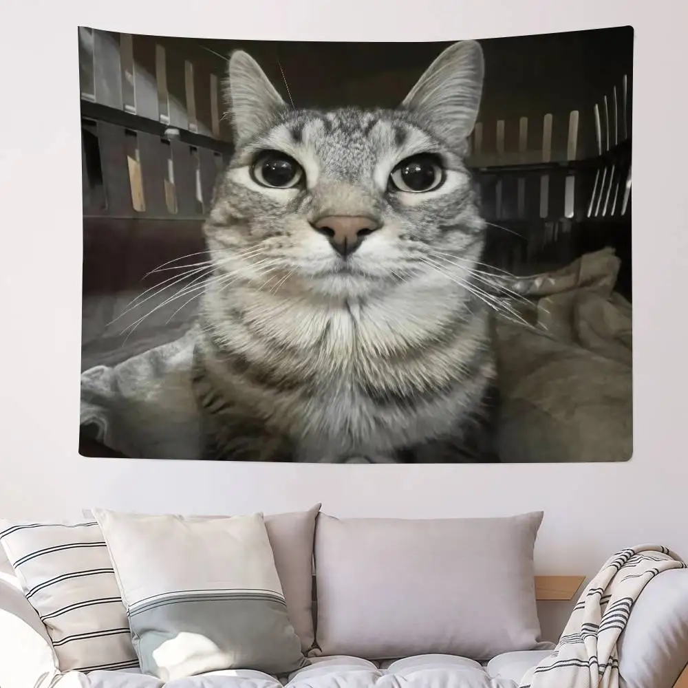 Funny Cat Meme Kawaii Animal Flag Decoration Outdoor Picnic Party Home Camping Party Art Hanging Banner