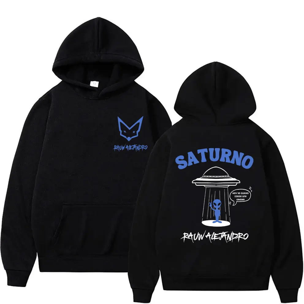 

Rapper Rauw Alejandro Saturno Double Sided Graphic Hoodie Men Women Hip Hop Oversized Hoodies Men's Fashion Vintage Streetwear
