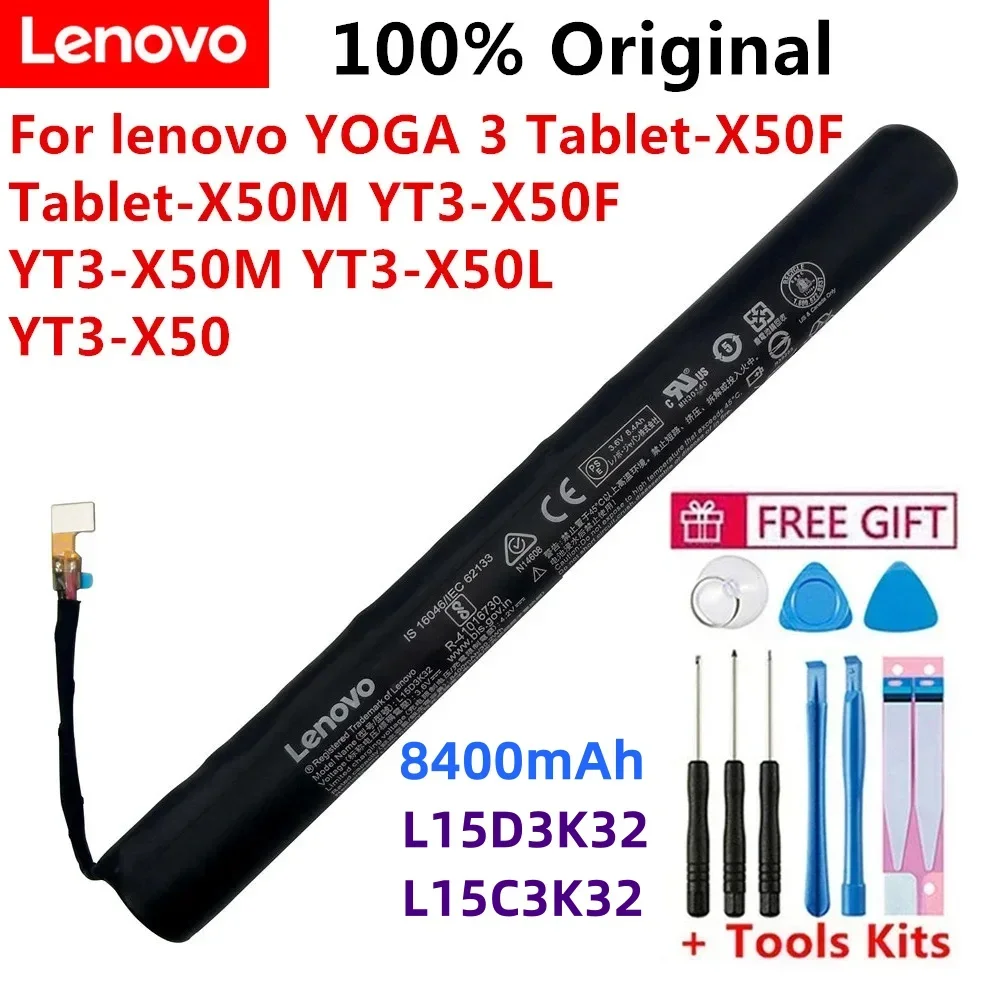 

L15D3K32 Tablet Battery For Lenovo YOGA 3 Tablet-X50F Tablet-X50M YT3-X50F YT3-X50M YT3-X50L YT3-X50 L15C3K32 8400mAh