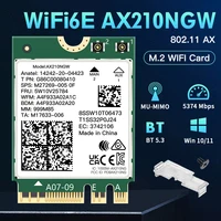 Tarjeta inalámbrica WiFi 6E AX210 Bluetooth 5,3 Tri Band 2,4G/5Ghz/6G Kit de escritorio antena para tarjeta WiFi Intel AX210NGW M.2 NGFF Wlan